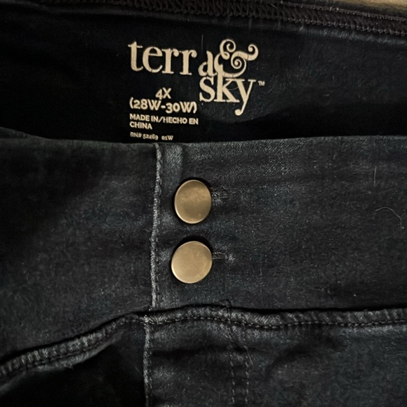 Terra & Sky pull on denim jeans for women. Plus size 4X (28W-30W) - Picture 4 of 7